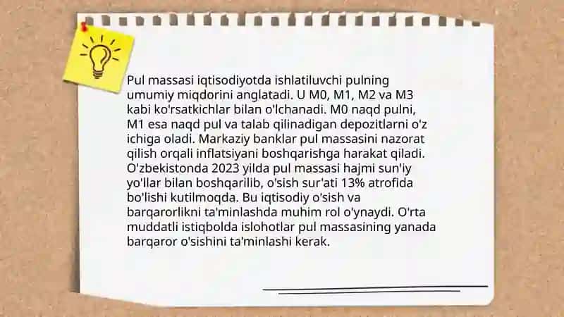 Pul massasi va pul agregatlari 4