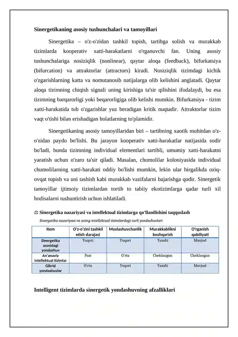 Sinergetika nazariyasi va uning intellekt tizimlariga tatbiqi 4