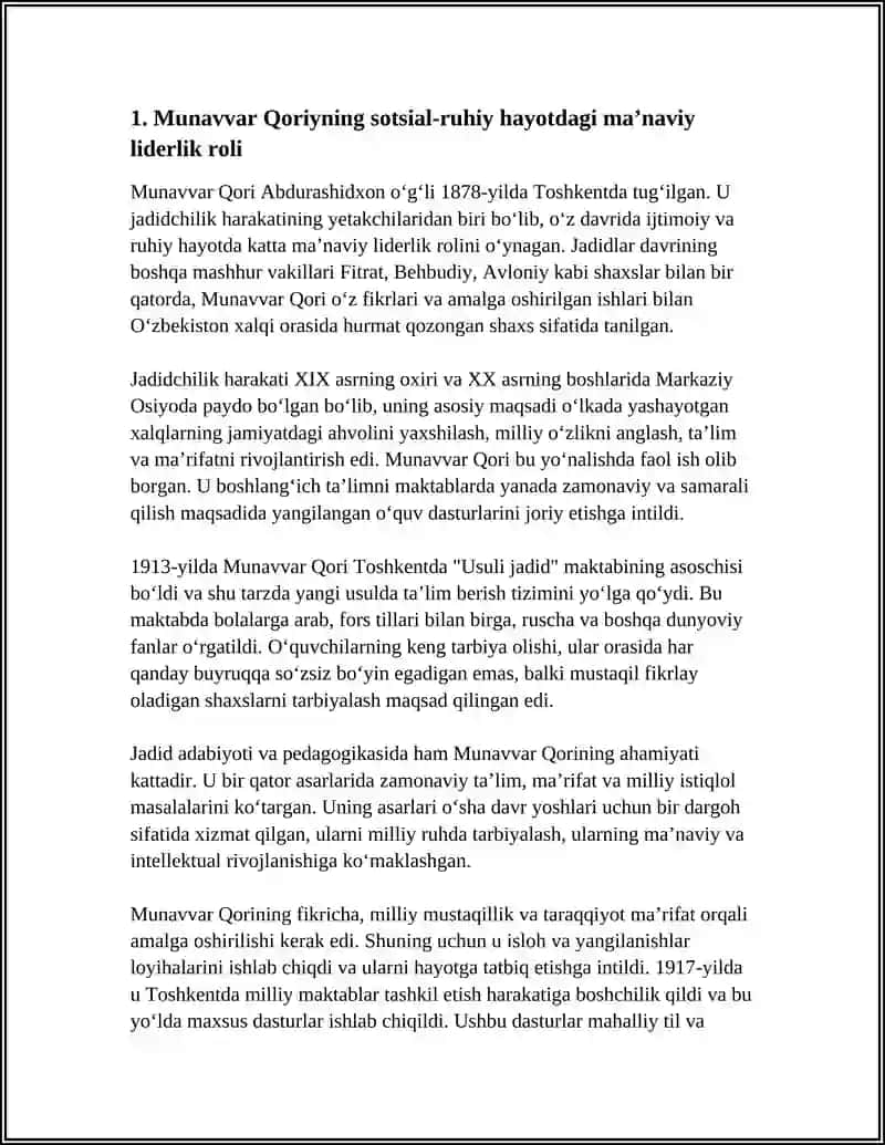 JADID AĞARTIWSHILARININ ÜLKE SOCIALLIQ-RUWHIY TURMISINDA TUTQAN ORNI 4