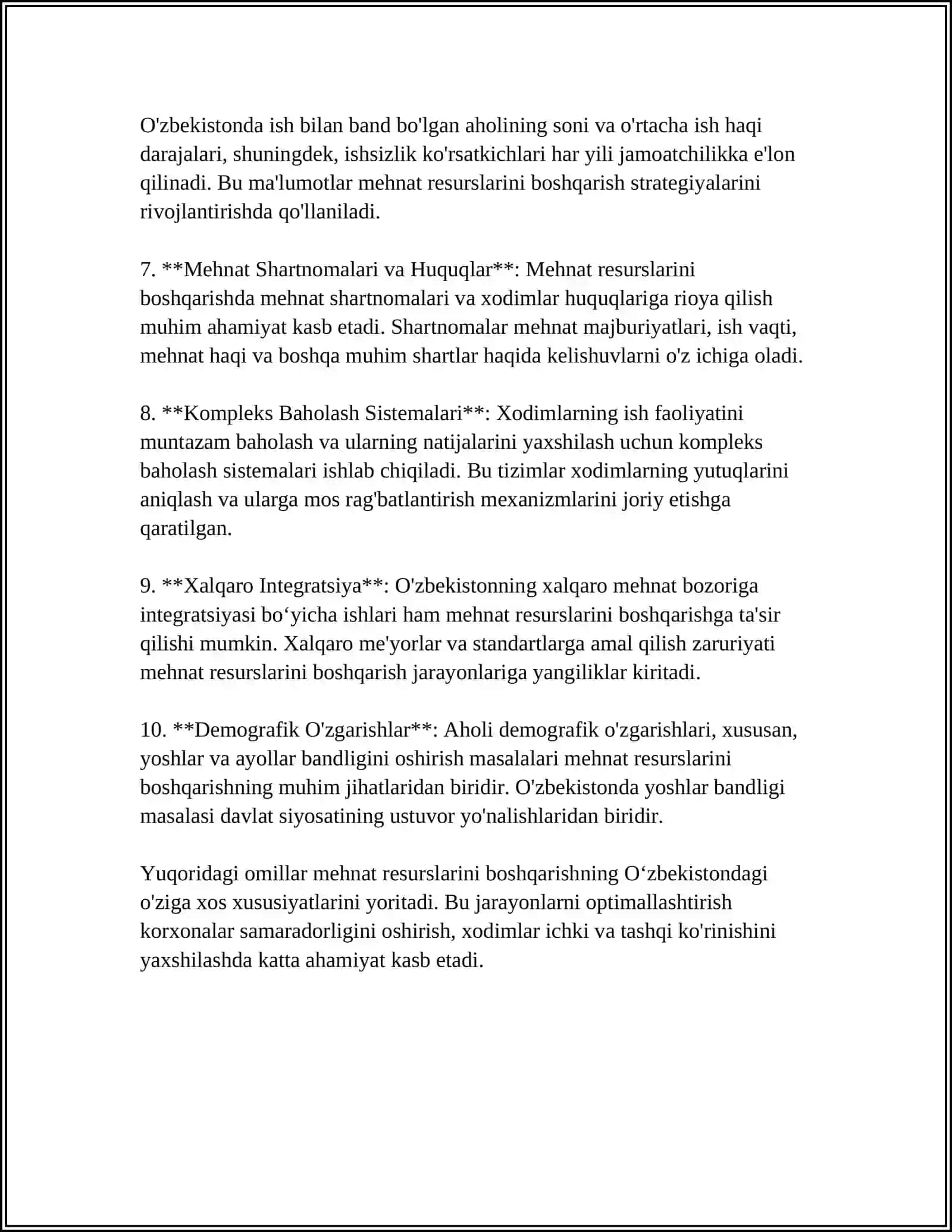 KORXONALARIDA MEHNAT RESURSLARIDAN FOYDALANISH VA ISH XAQI 4