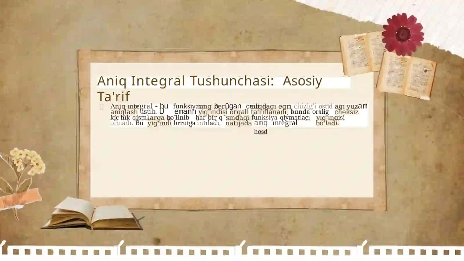 Aniq Integral: Tushuncha va Asosiy Xossalari 4
