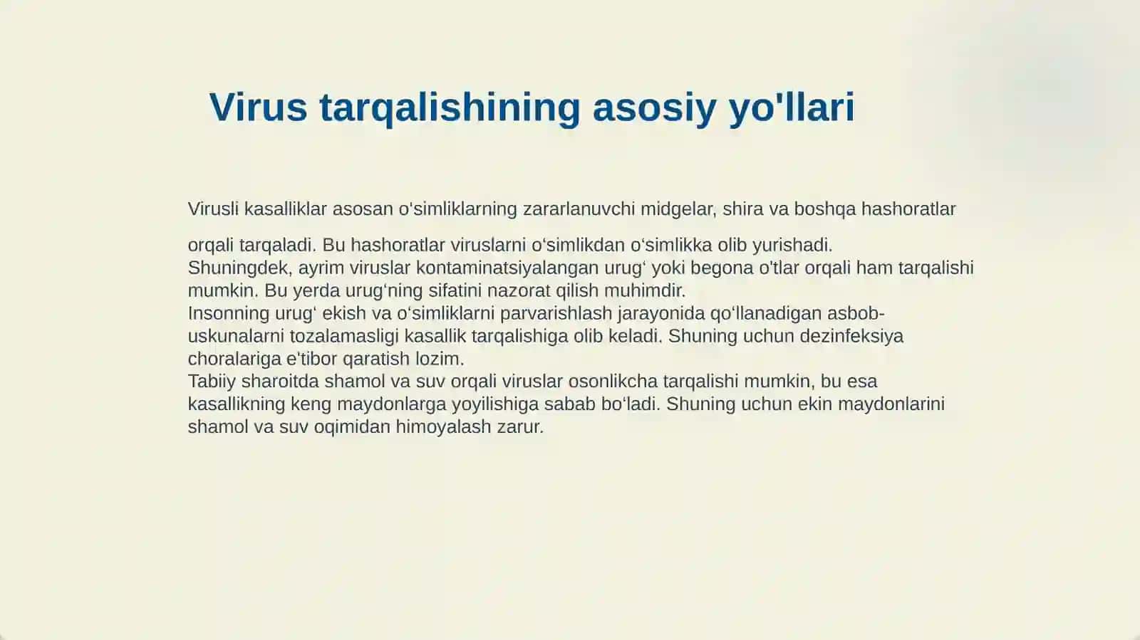 BODORINGNING VIRUSLI KASALLIKLARI VA ULARGA QARSHI KURASH CHORALARI 4