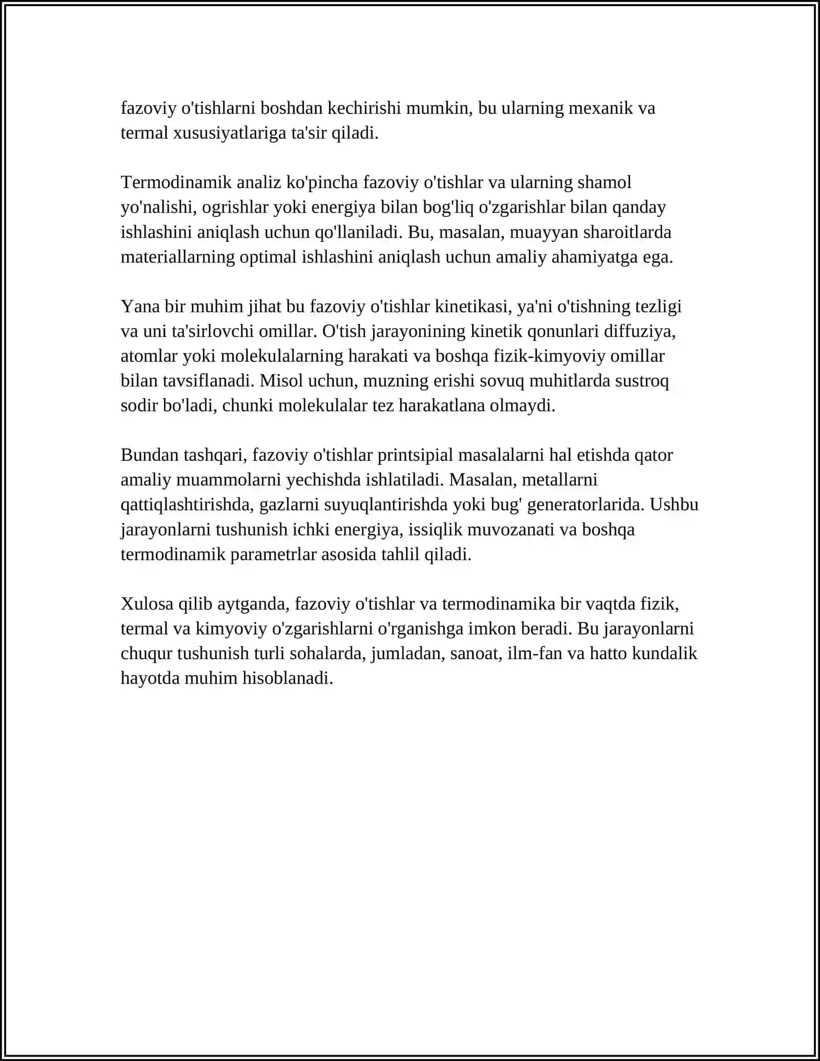 FAZOVIY O'TISHLAR 4