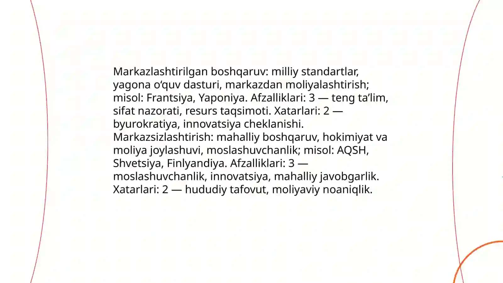 Turli mamlakatlarda maktabgacha ta‘limda markazlashtirilgan tashkilotni qo‘llash 4
