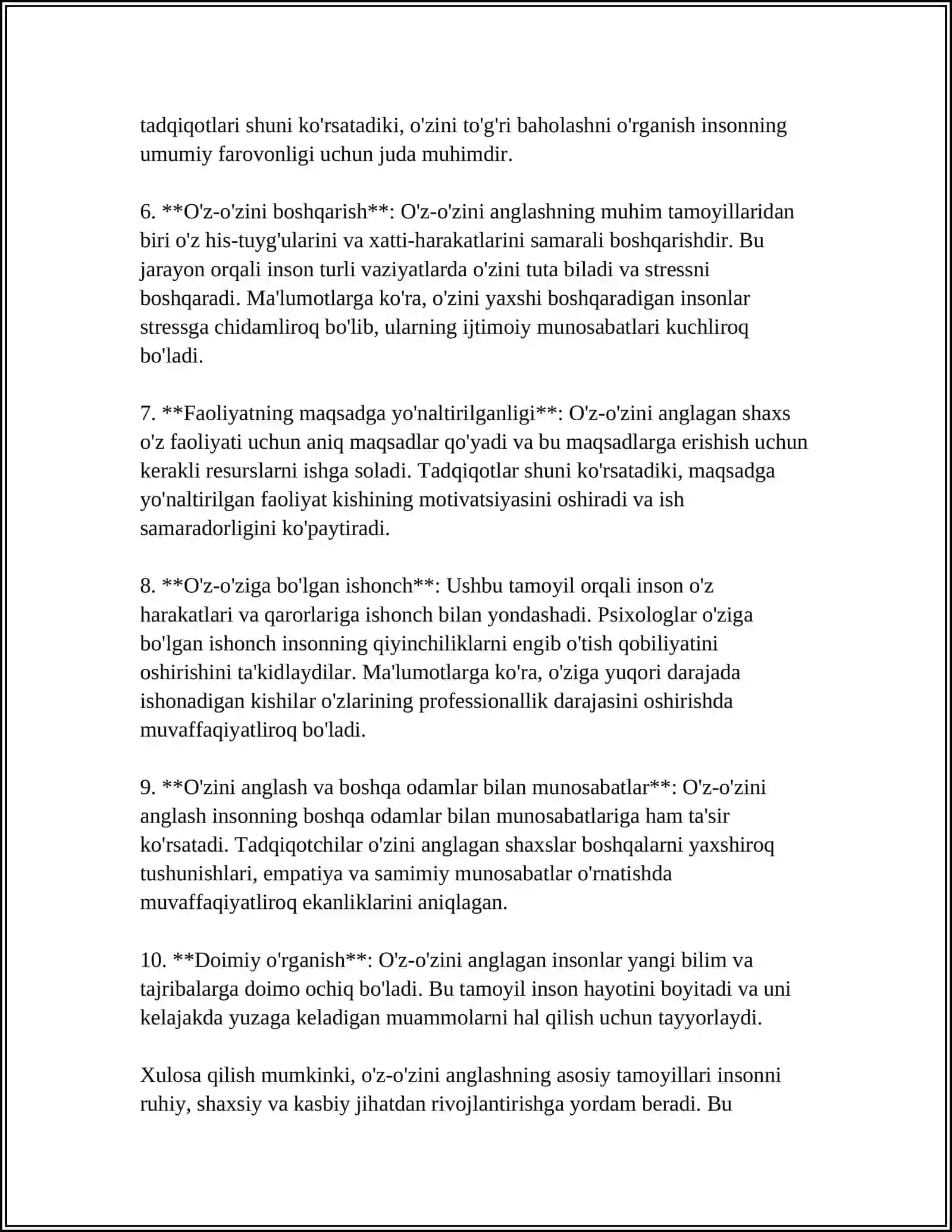 SHAXSDA O‘Z-O‘ZINI ANGLASH PSIXOLOGIK MUAMMO SIFATIDA 4