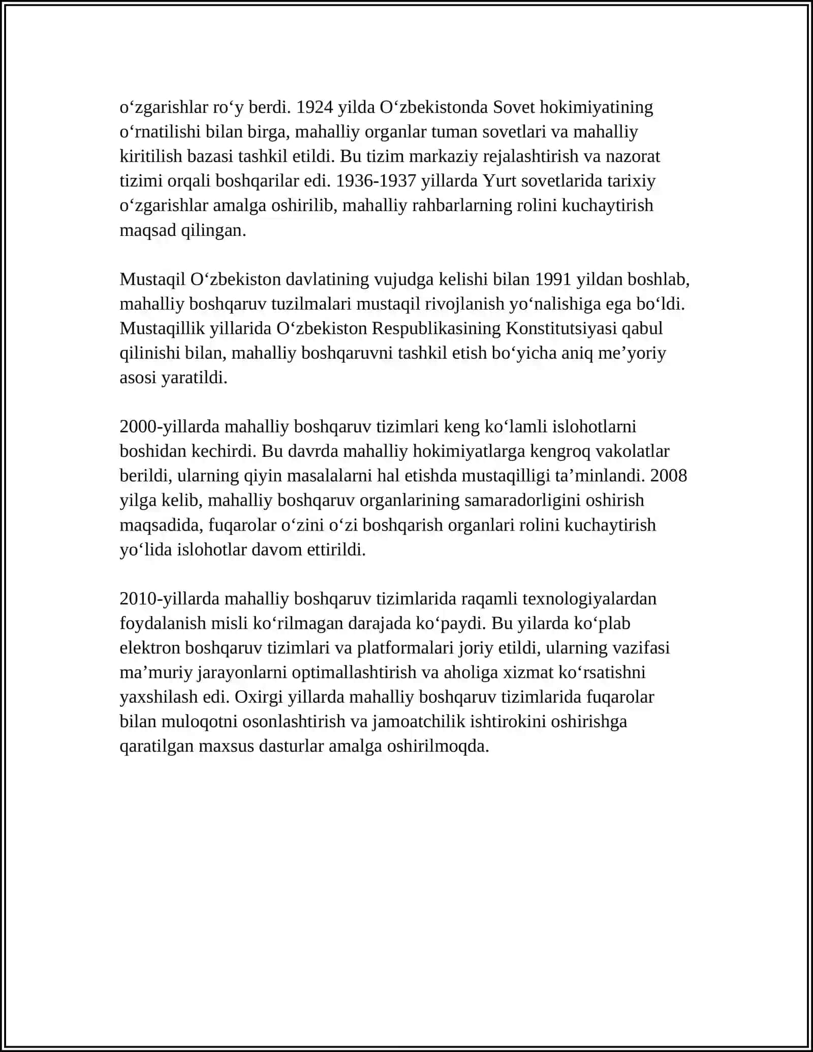 MAHALLIY BOSHQARUV MUNITSIPAL BOSHQARUV TASHKILOTI SIFATIDA 4