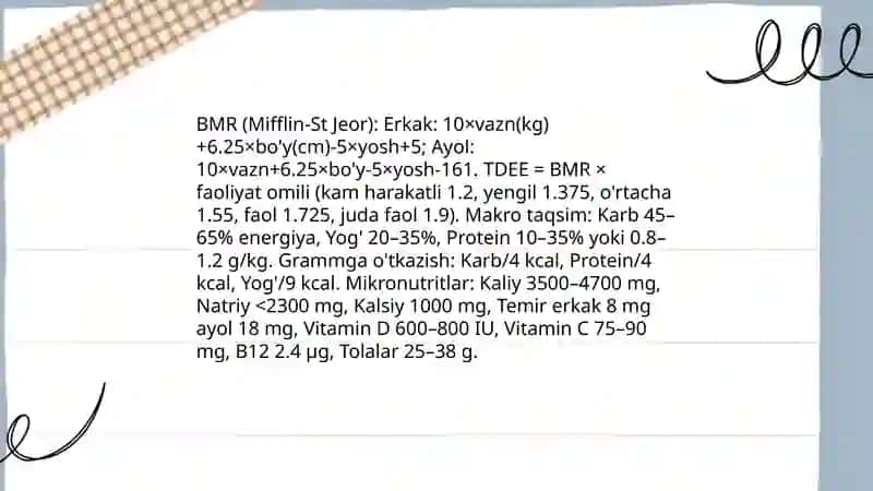 Shaxsiy ovqatlanishning tashkil qilish va sifatini nazorat qilish 4
