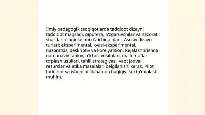 Ilmiy pedagogik tadqiqotlar metodologiyasi va metodlari 4