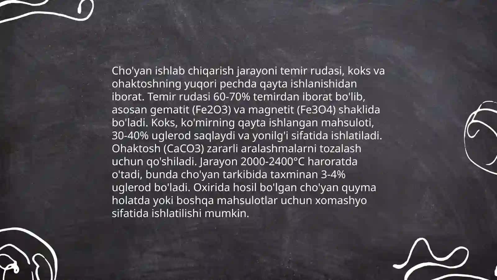 Po'lat va cho'yan ishlab chiqarish 4