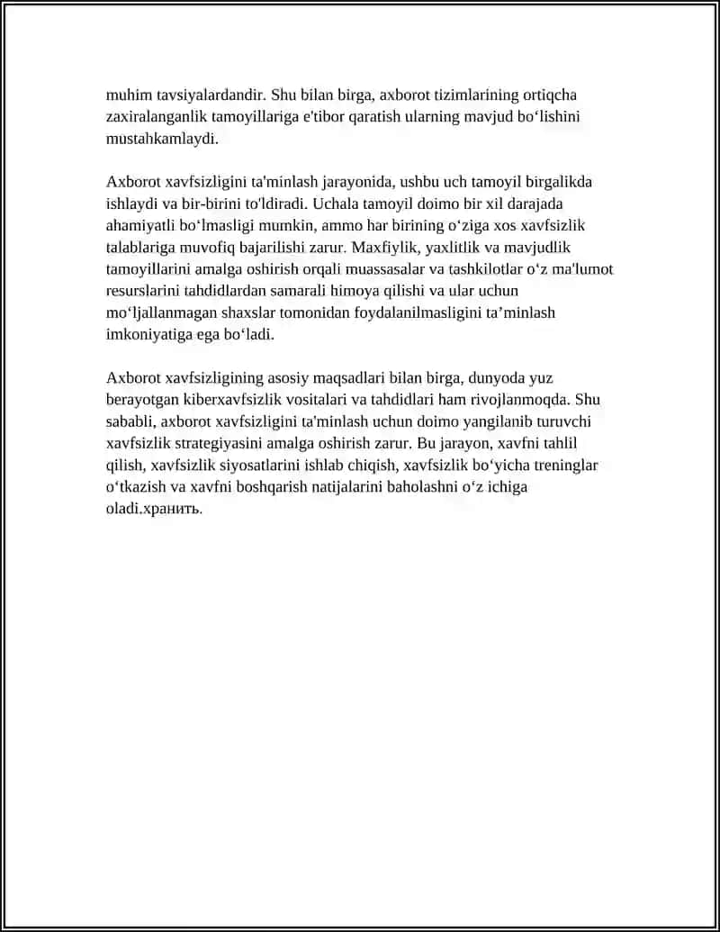 AXBOROT XAVFSIZLIGINI TA'MINLASHNING MAQSADLARI VA PRINSPLARI 4