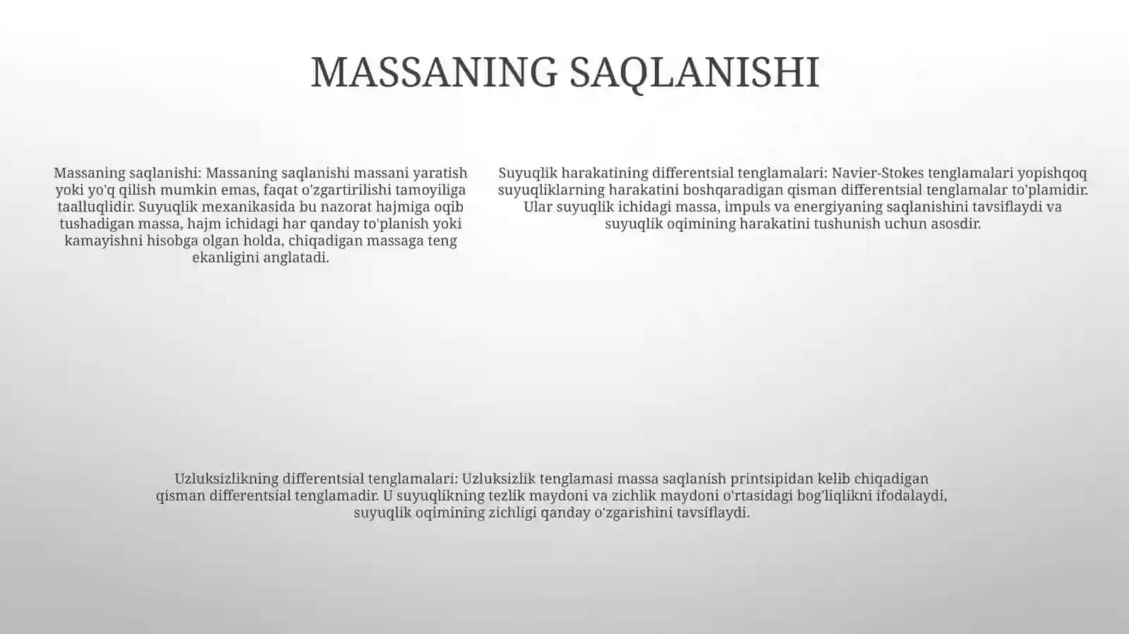 Suyuqlik Harakatining Va Oqim UzluksizliginingDifferensialTenglamalari 4