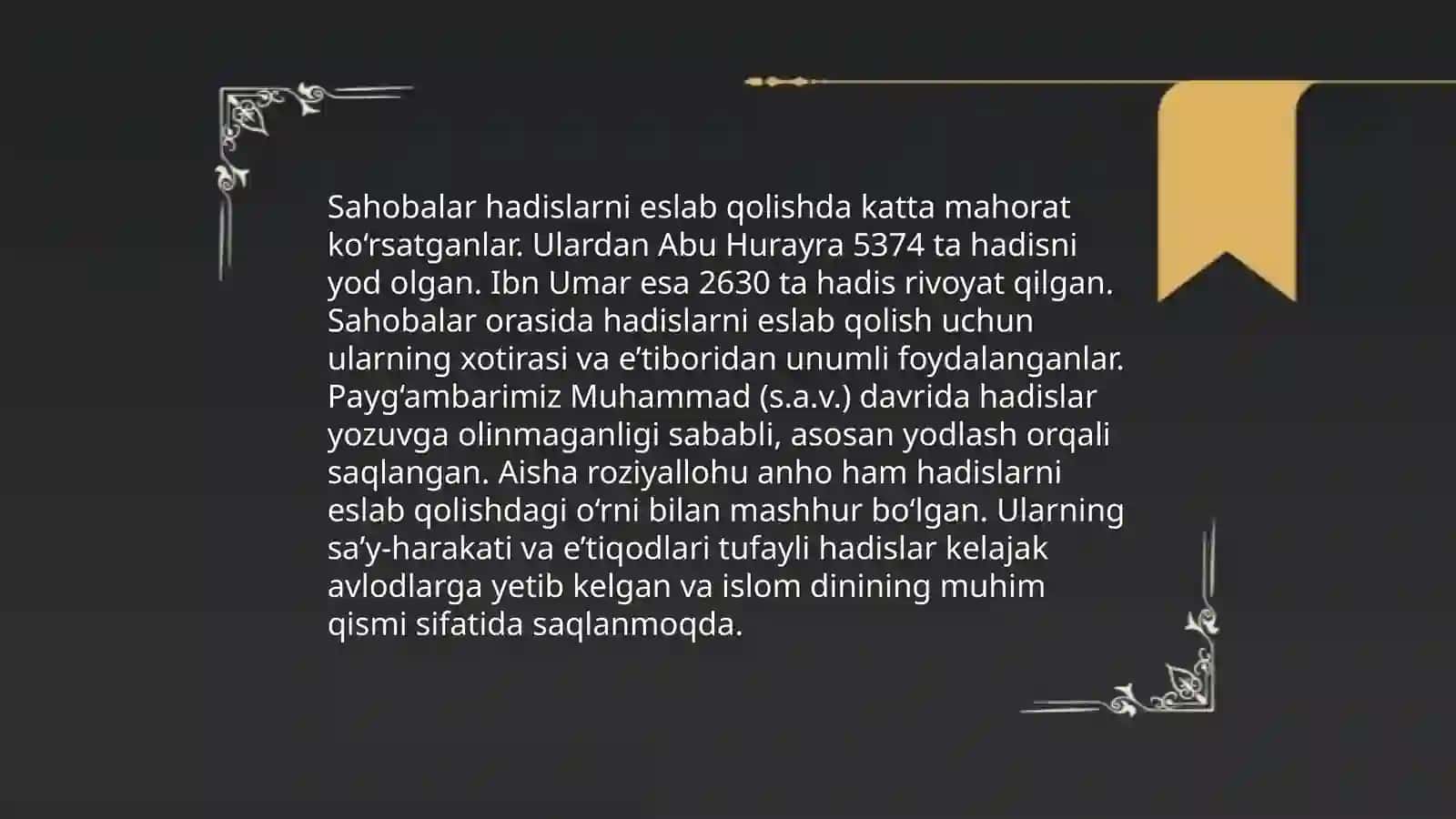 Hadislarning paydo boʻlishi 4
