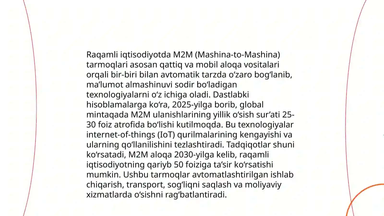 Raqamli iqtisodiyotni rivojlantirishda M2M texnologiyasi 4