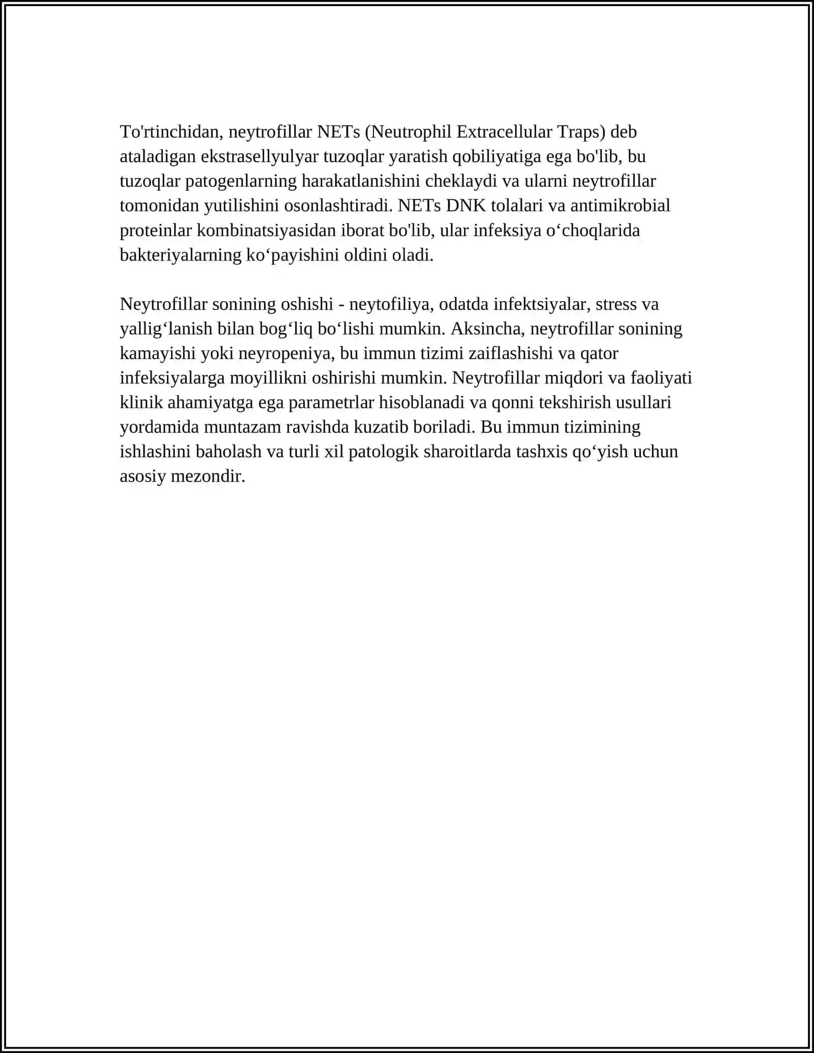 IMUM TIZIMI ELEMENTLARI VA ULARNING QON TARKIBIDAGI ROʻLI 4