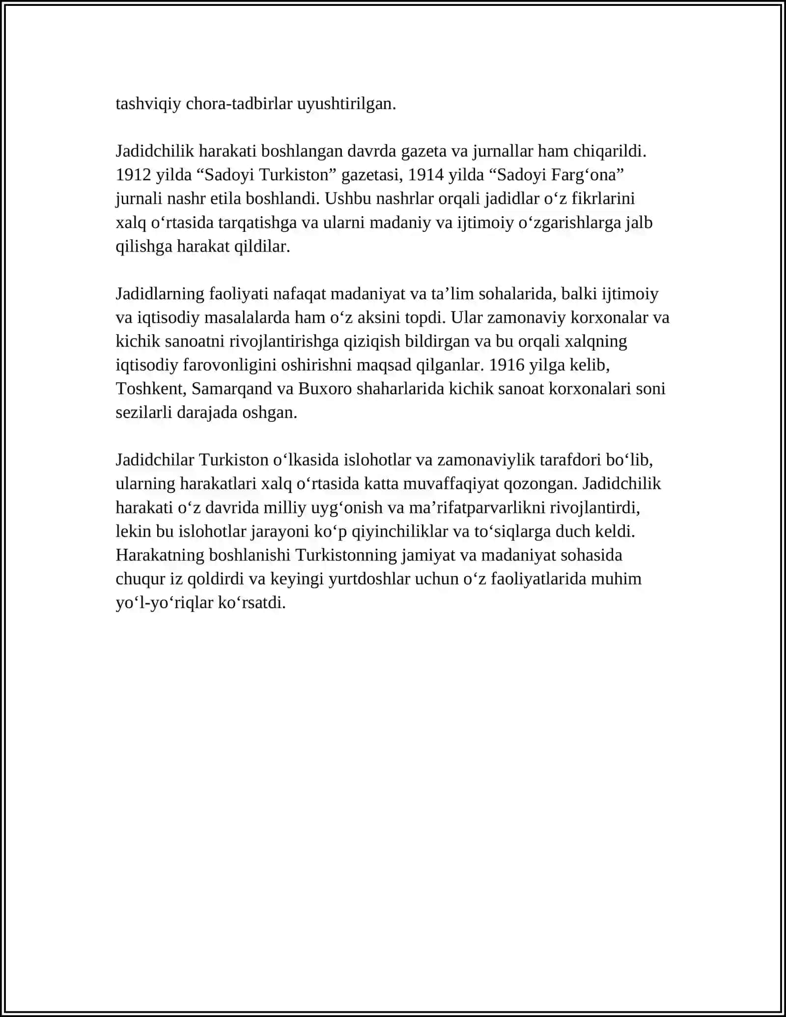 TURKISTON ÕLKASIDA JADIDCHILIK HARAKATI VA SIYOSIY HARAKATLAR 4