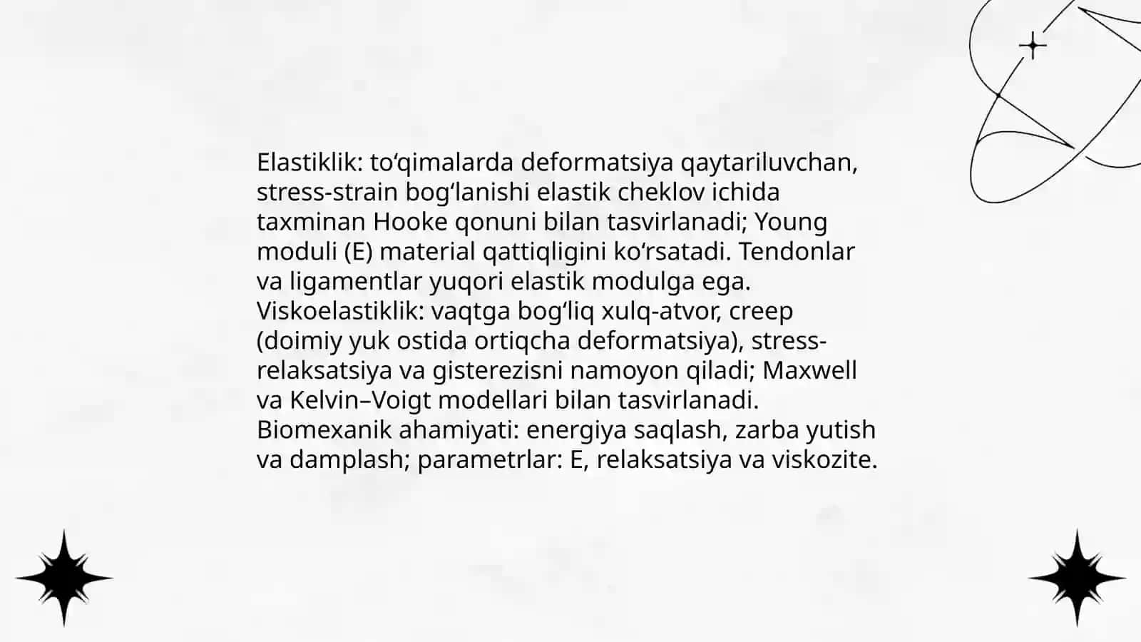 Tirik organizmni ba’zi biomehanik asoslari 4