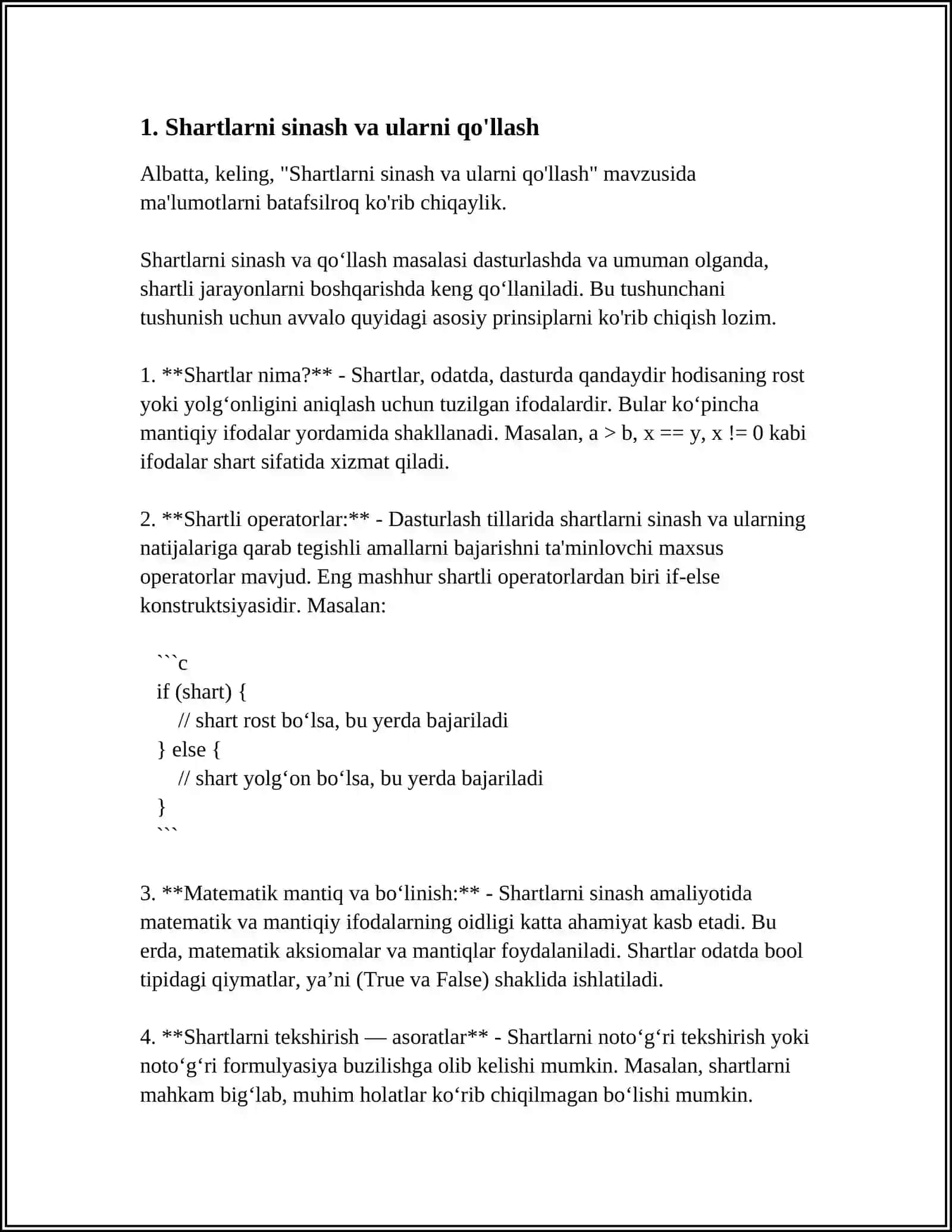 PYTHONDA IF-ELSE OPERATORI. BIR NECHA SHARTLARNI TEKSHIRISH 4