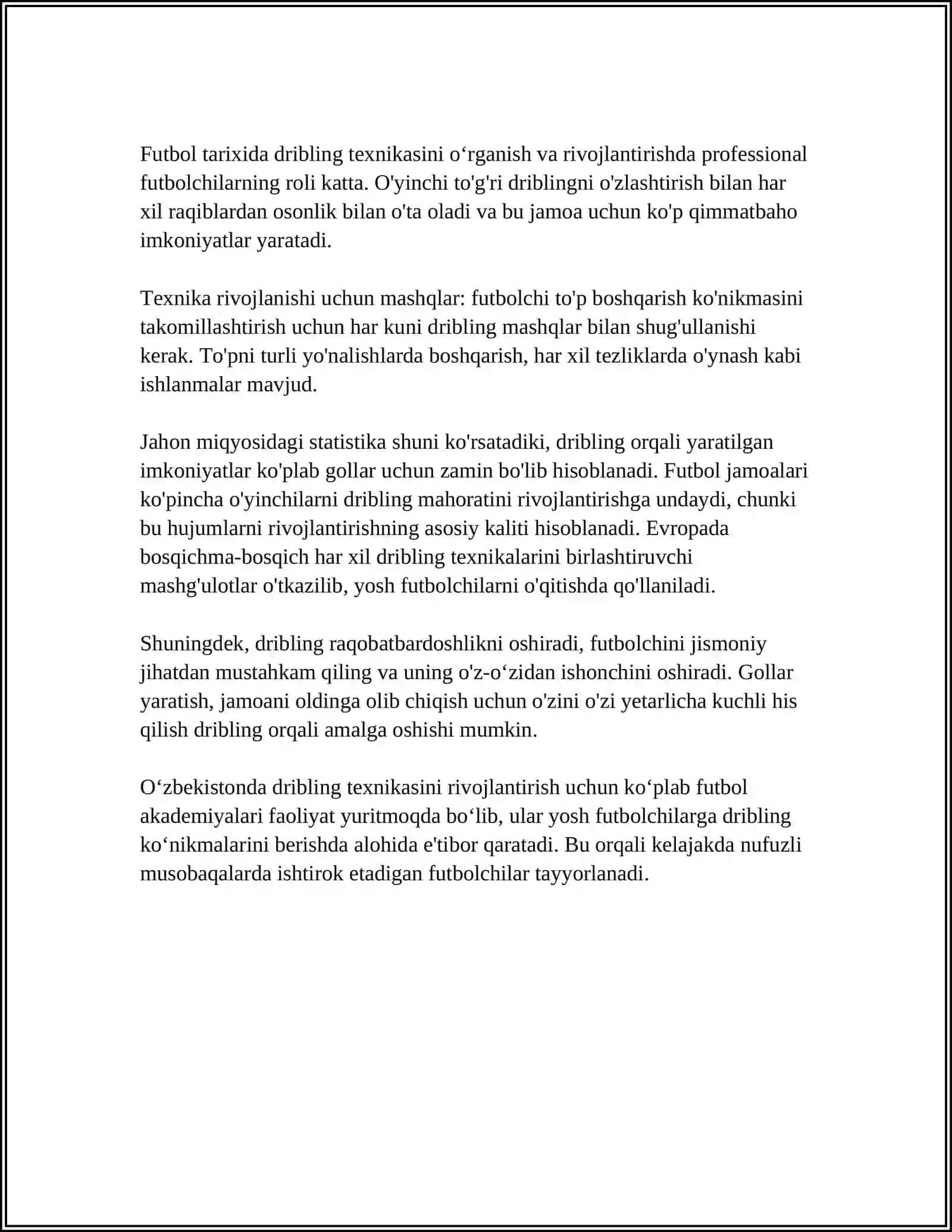 FUDBOL OʻYIN TEXNIKASI VA TAKTIKASINI OʻRGATISH 4