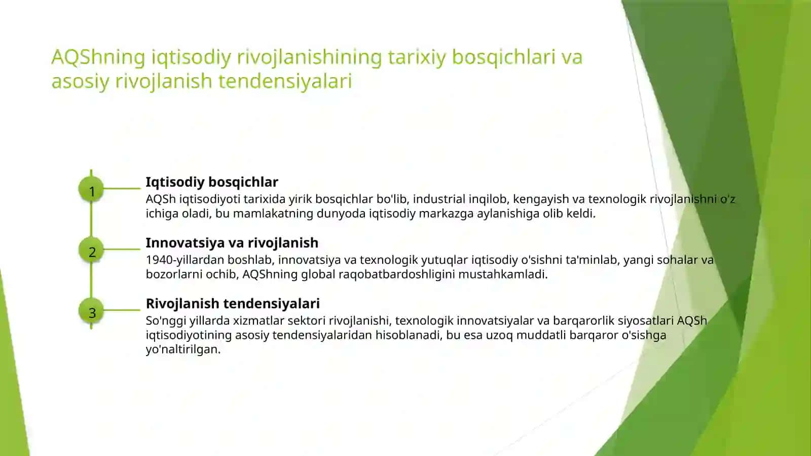 AQShning iqtisodiyotning rivojlanishi 4