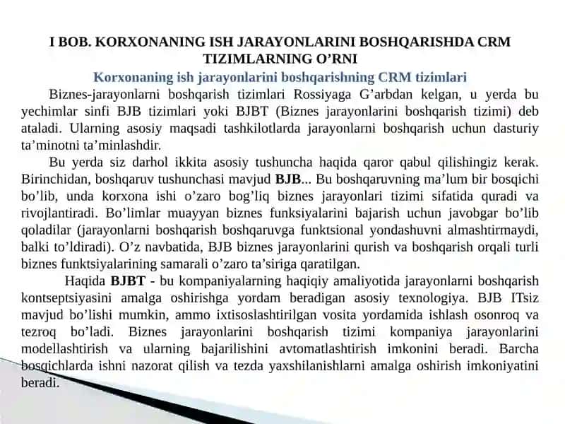 Korxona boshqaruv uchun CRM tizimini joriy qilish 4