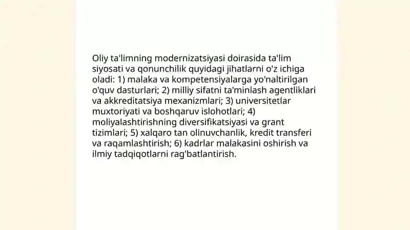 O'zbekiston Respublikasida Oliy Ta'lim Tizimi 4
