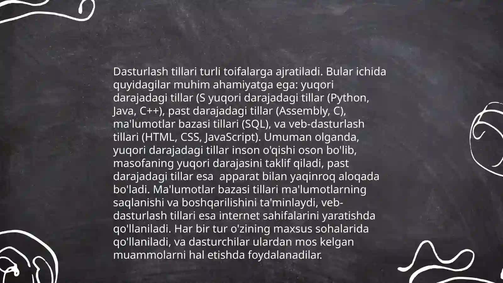 Dasturlash tillari haqida umumiy ma'lumot 4