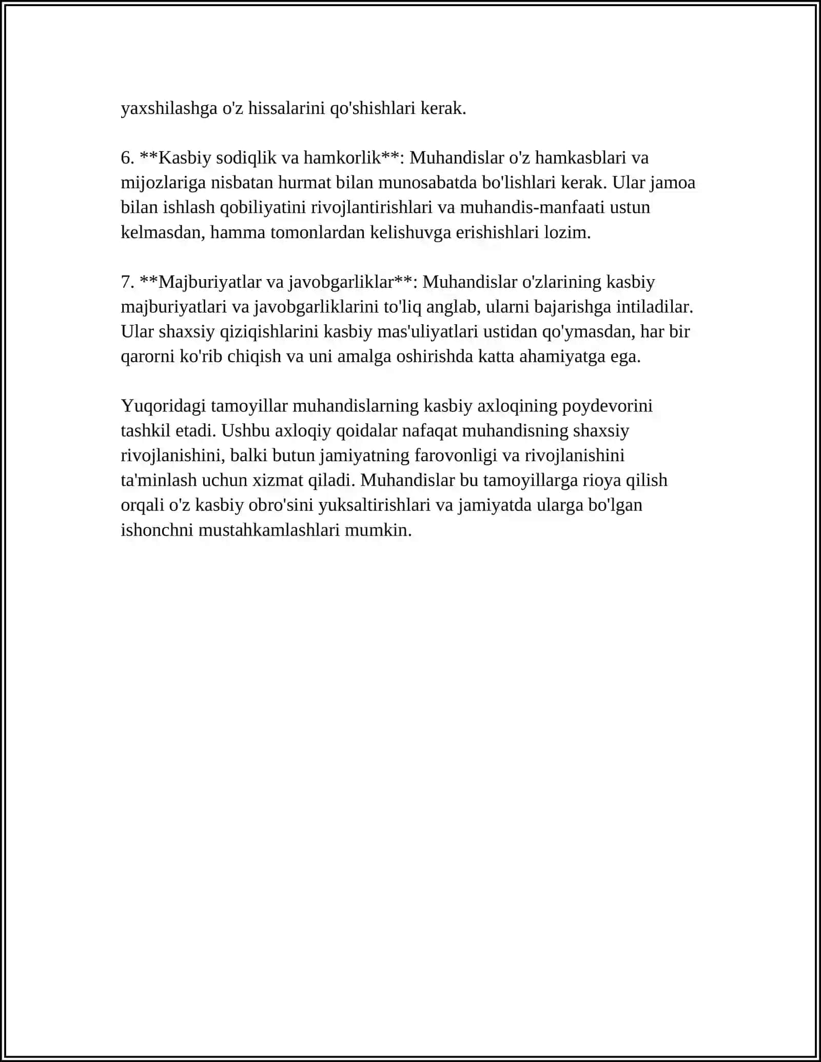 MUHANDISNING AXLOGI VA MAS'ULIYATI 4