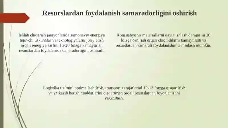 Material resurslar bilan taʼminlanganlik va ulardan foydalanish samaradorligi 4