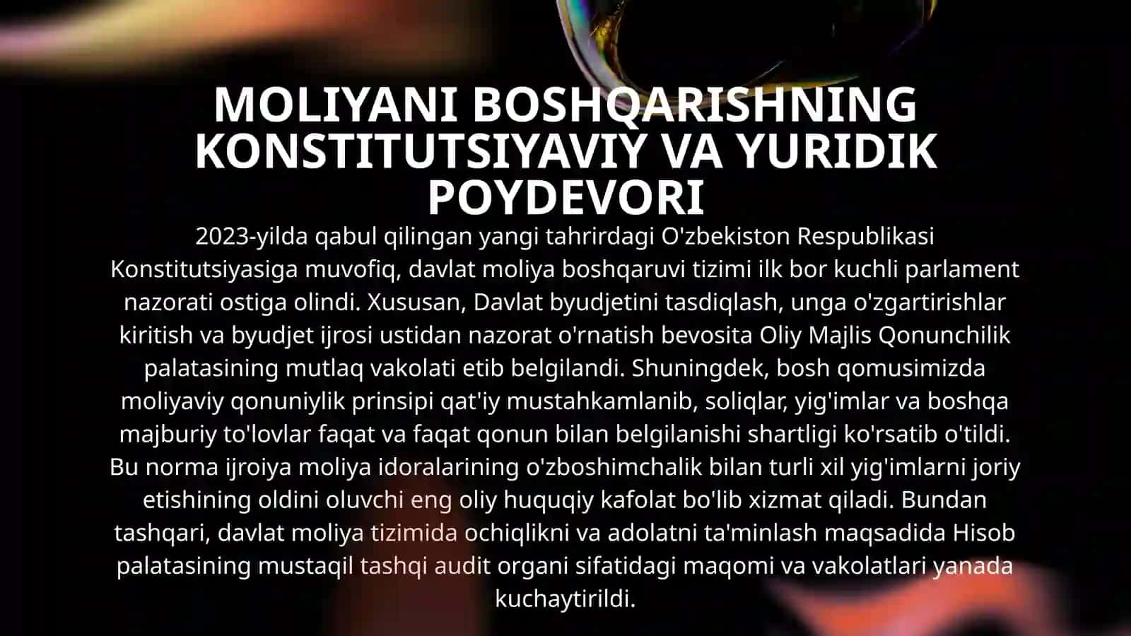 Moliyani boshqarish organlari, ularning asosiy vazifalari, funksiyalari, huquq va vakolatlari 4