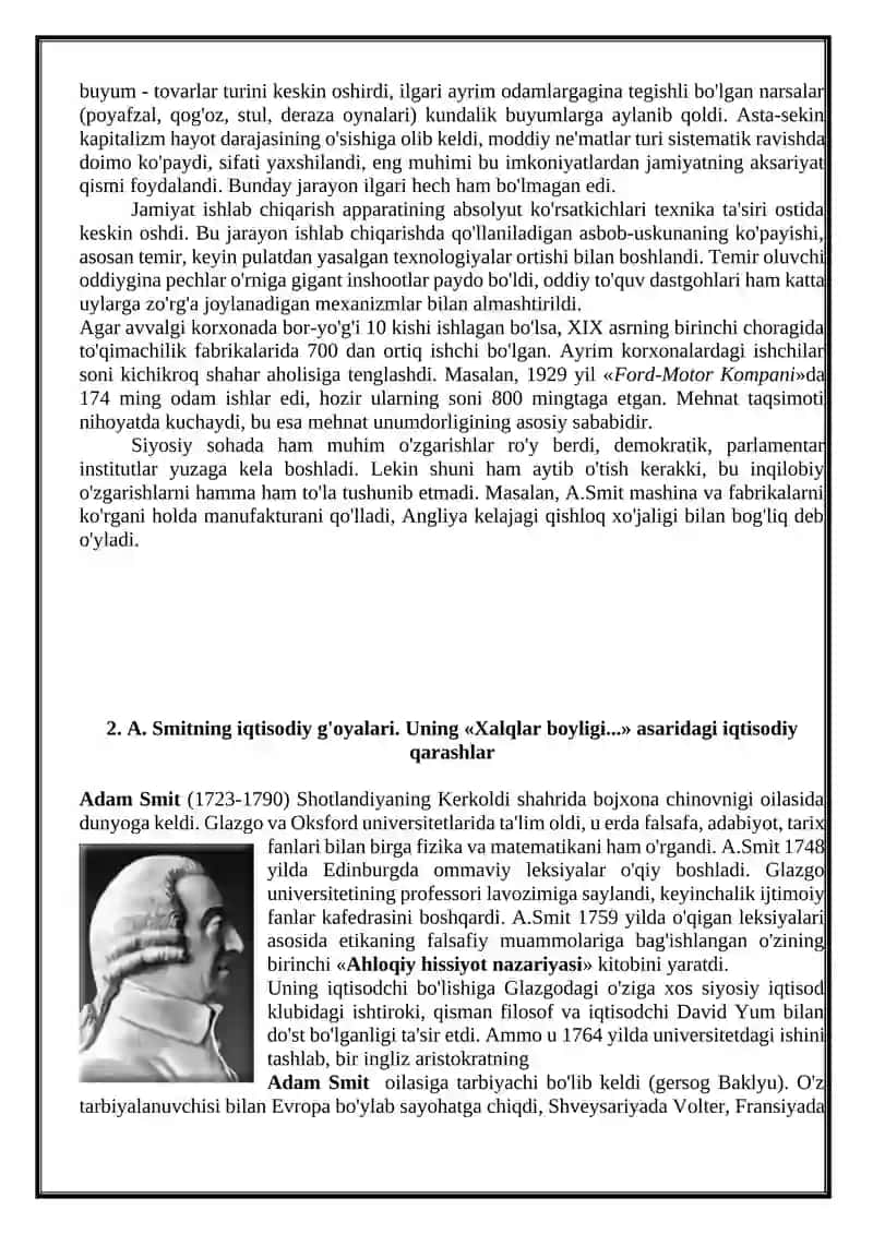 KLASSIK IQTISODIY MAKTABNING TO`LA SHAKILLANISHI VA A.SMIT, D.RIKARDO TA'LIMOTLARI 4
