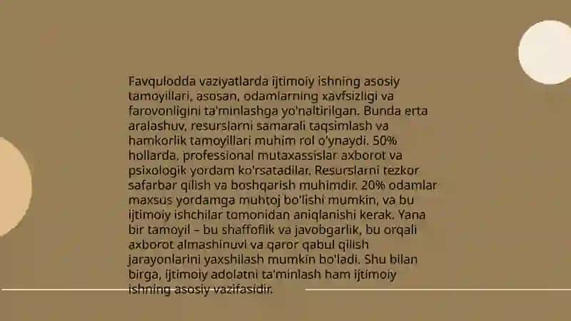 Favqulodda vaziyatlarda aholiga ruhiy - ijtimoiy yordam koʻrsatishda ijtimoiy ishning asosiy koʻnikmalari 4