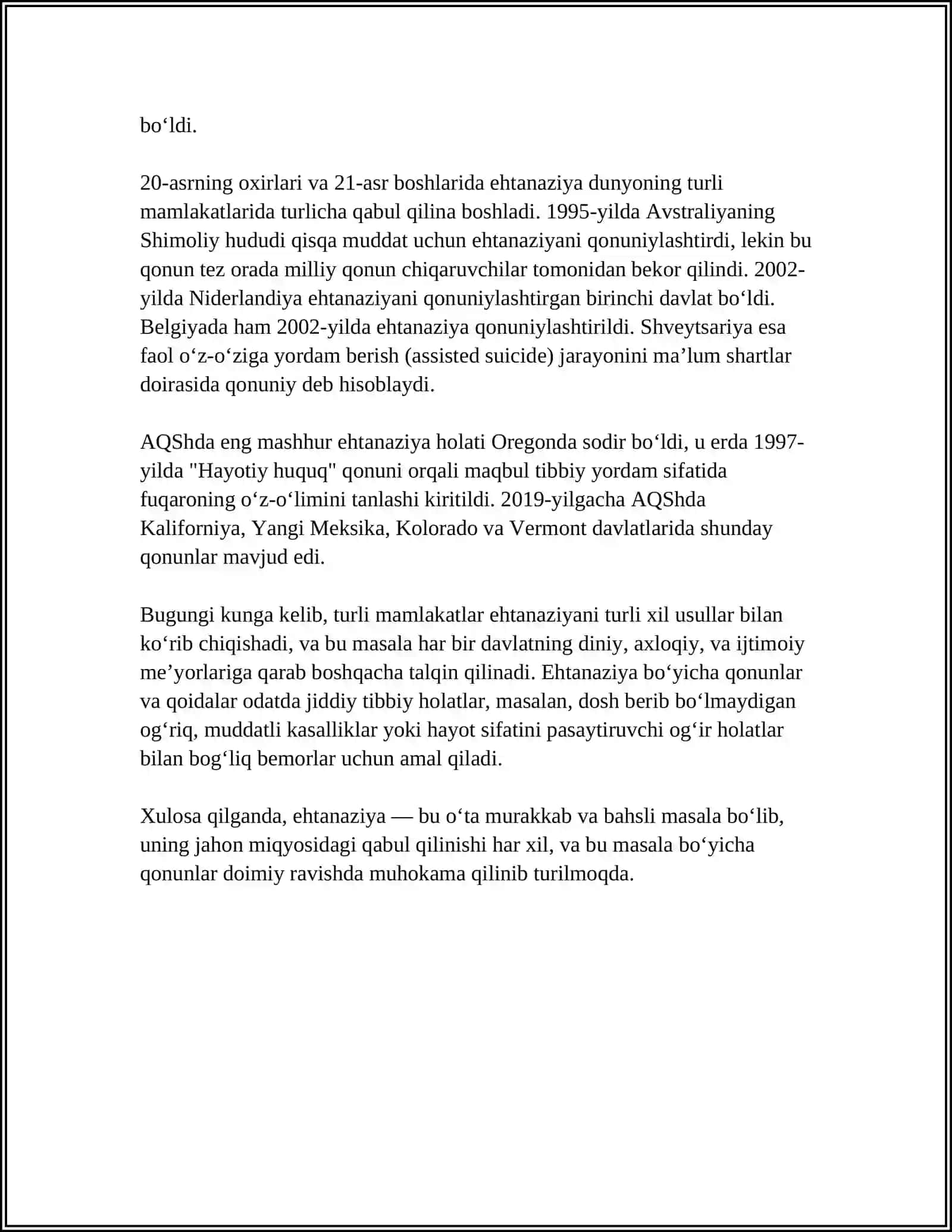EVTANAZIYA MUOMMOLARI 4