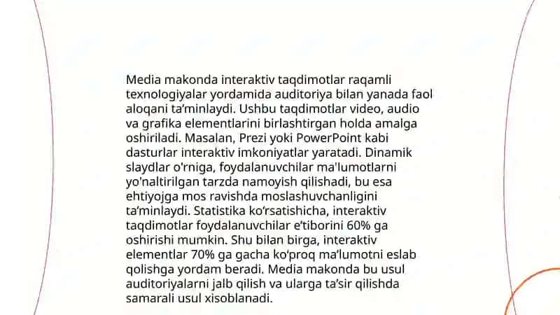 Media makonda axborotni taqdim etish 4