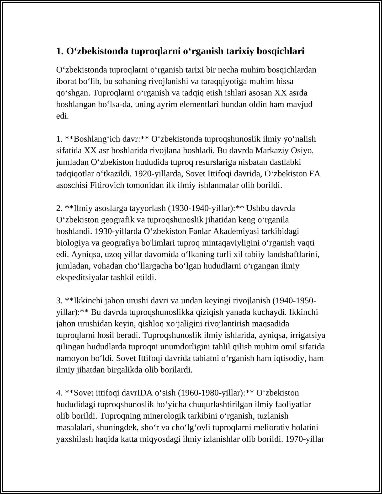OʻZBEKISTONDA TUPROQLAR GEOGRAFIYASI FANINING RIVOJLANISHI 4