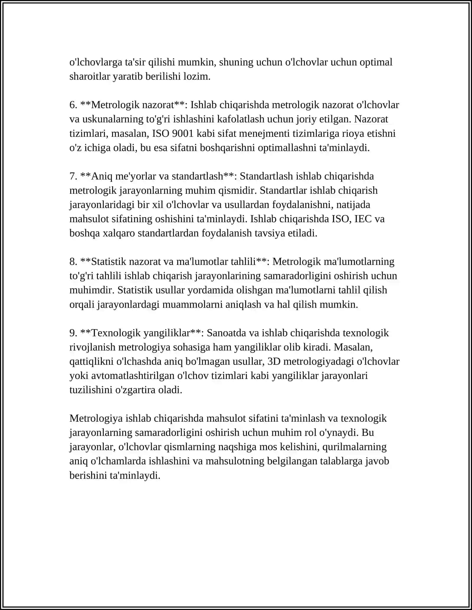 ISHLAB CHIQARISH VA UNING TARMOQLARIDA METROLOGIK XIZMATNING AXAMYATI 4