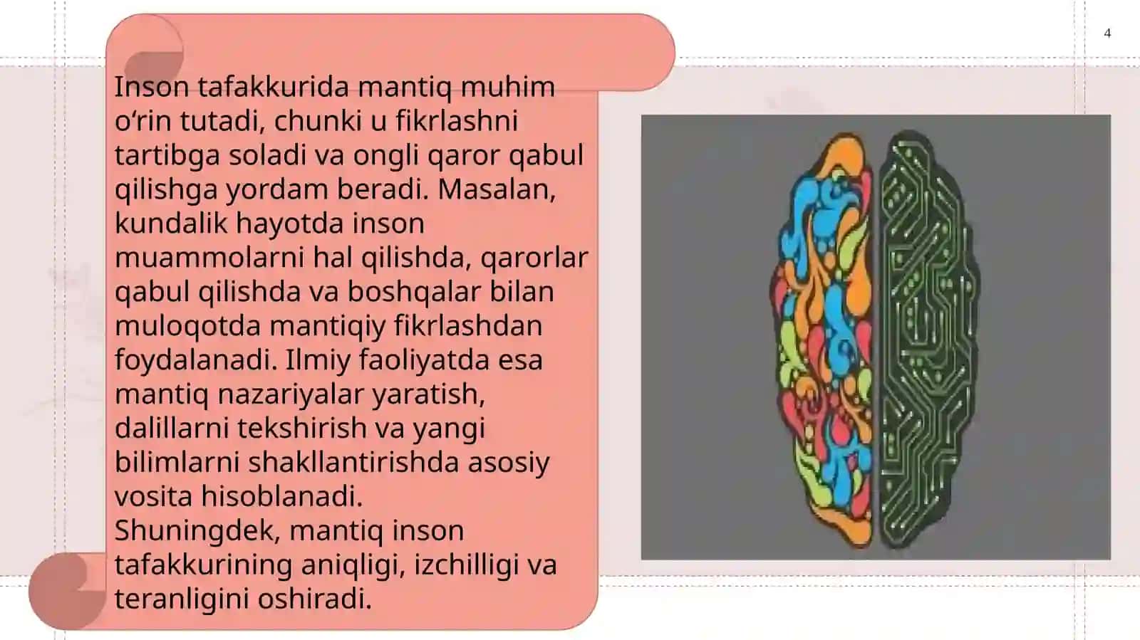 Mantiqning mohiyati. Formal, noformal, dialektik, matematik mantiqning o‘zaro aloqasi. 4