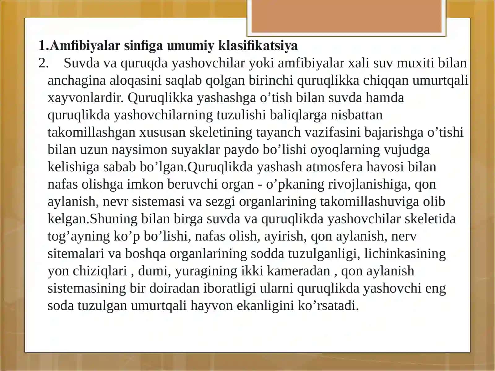 Amfibiyalar sinfining ekologiyasi va evolyutsiyasi 4
