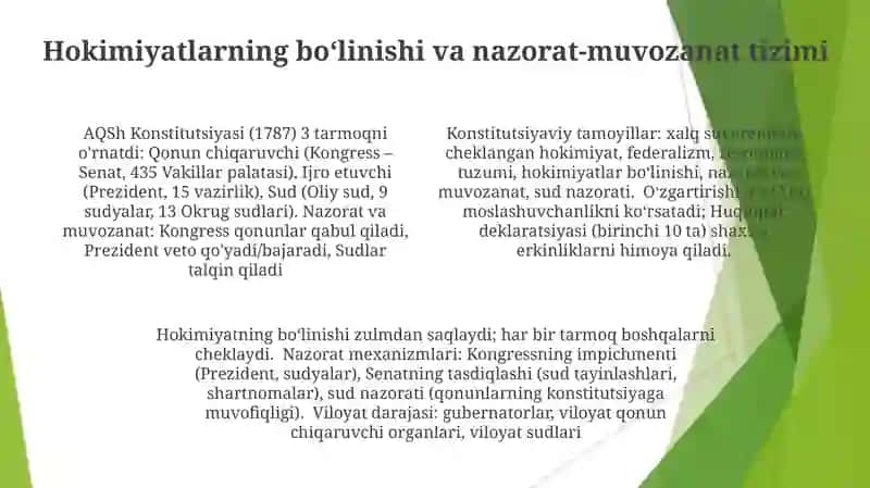 Konstitutsiya va davlat, konstitutsiyasining prinsiplari va xususiyatlari 4