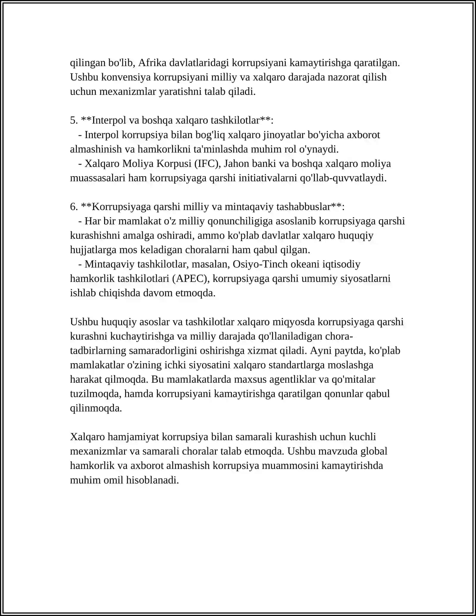 Xalqaro Korrupsiyaga Qarshi Kurashish 4