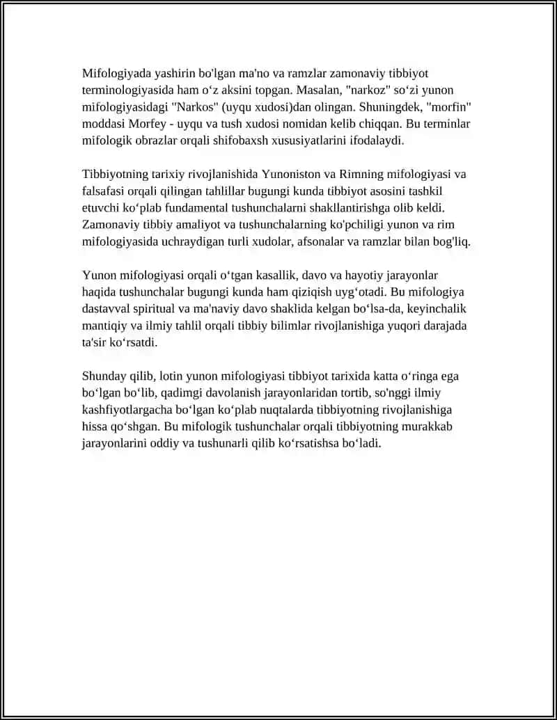 MEDITSINA TARIXIDA LOTIN YUNON MIFOLOGIYALARI 4
