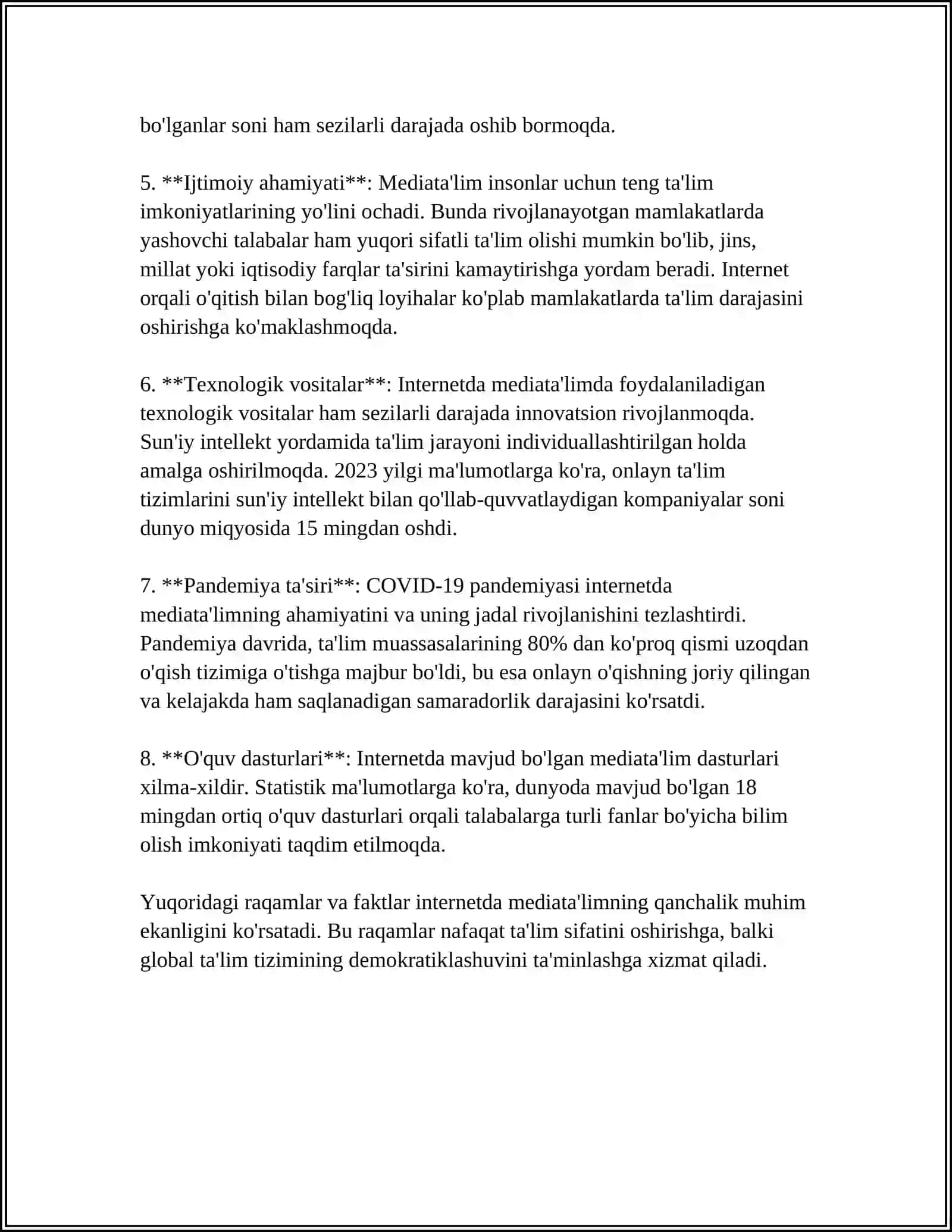 INTERNETDA MEDIATA'LIM VA MEDIASAVODXONLIK 4