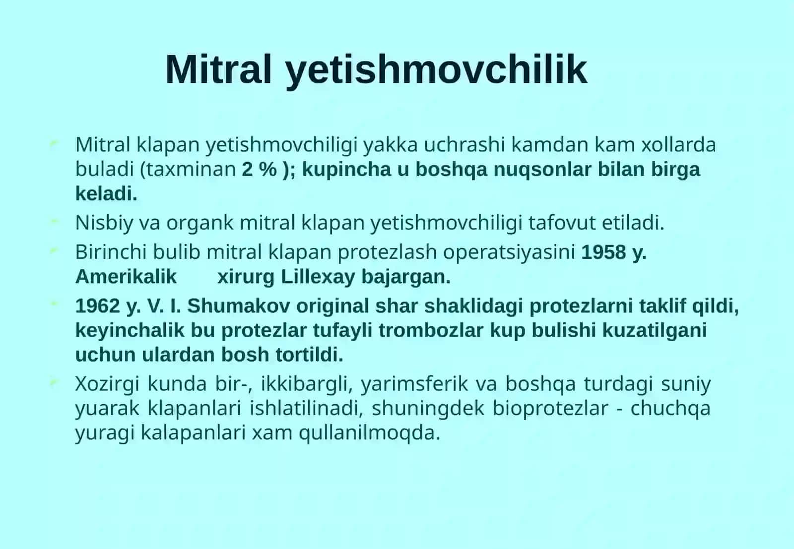 Orttirilgan qo'shma yurak nuqsonlari etiologiyasi patogenezi klinikasi va diagnostik tekshiruvlar,davolash 4