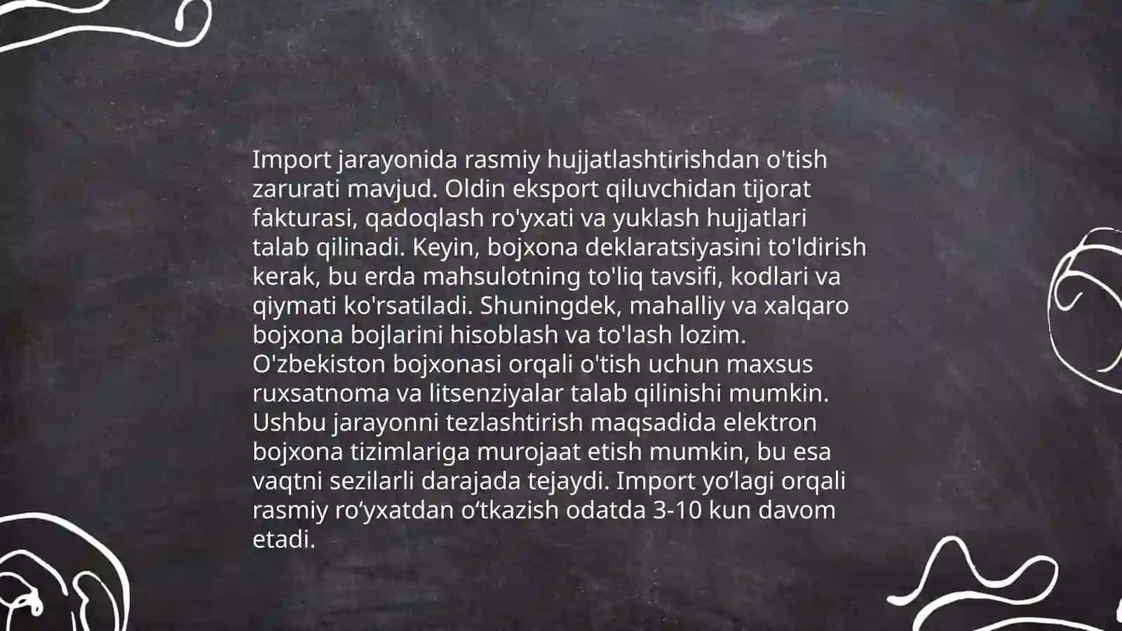 Import qilinadigan tovarlar ro'yxati va tahlili 4