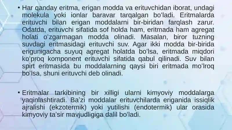 Eritmalar.Eritmalar konsentratsiyasi 4