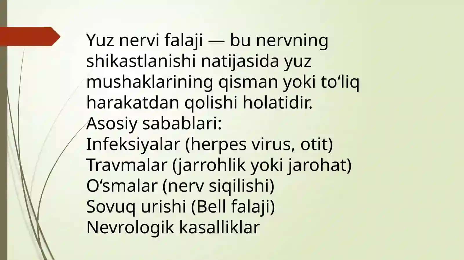 Yuz nervida tiklash operatsiyalari va yuzdagi plastik operatsiyalar haqida tushuncha. Yuz nervi falajida muskul plastikasi 4
