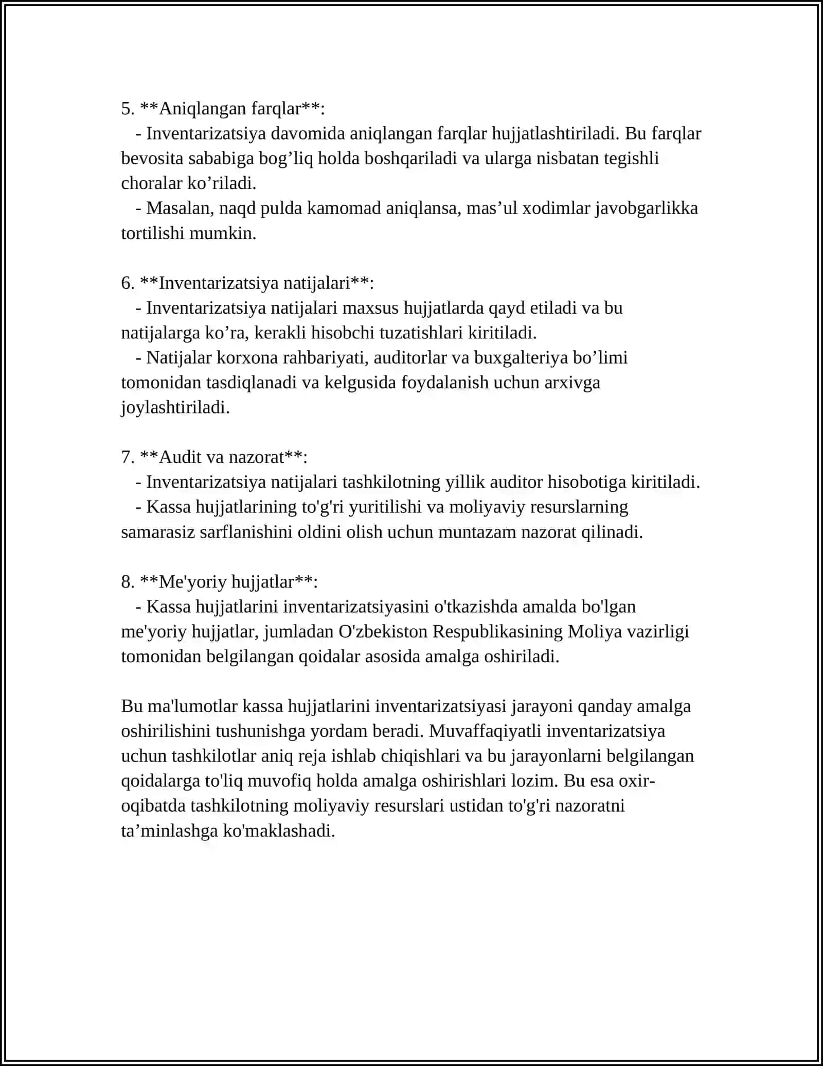 Kassa va Kassa muammosi Auditi 4