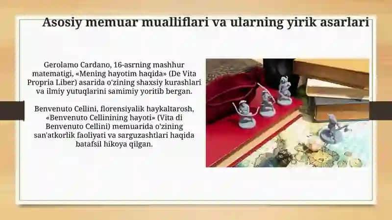 XVI asr adabiyotida memuar janrlarning o'rni 4
