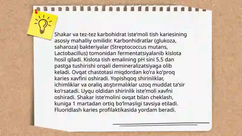 Kariesogen omillar (mahalliy, umumiy) 4