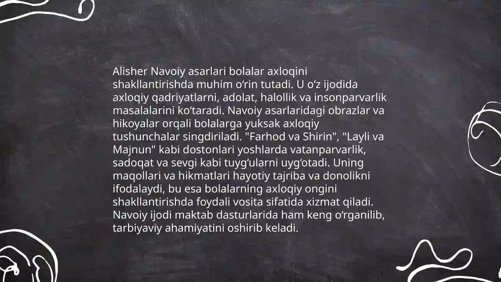 Alisher Navoiy asarlarining bolalar tarbiyasidagi o`rni 4