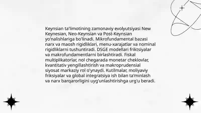 Hozirgi zamon iqtisodiy ta'limotlari Evolyutsiyasi va Jahon xo‘jaligi to‘g‘risidagi iqtisodiy g‘oyalar 4